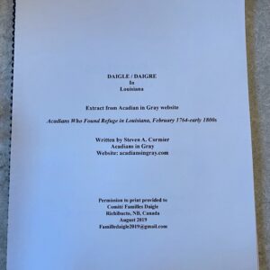 Daigre/Daigle in Louisiana - Acadians Who Found Refuge in Louisiana